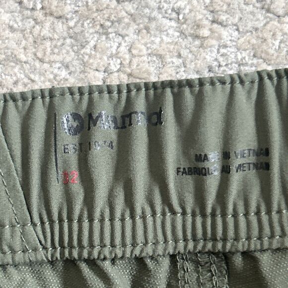 Marmot Shorts Men's 32 Hiking Green Nylon Belted Cargo Arch Rock Pockets - Picture 4 of 8